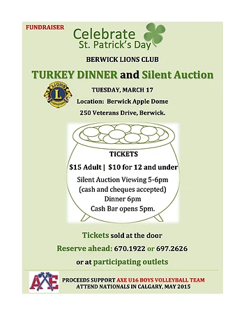 Poster for Turkey Dinner & Silent Auction