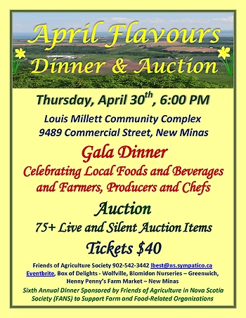 Poster for April Flavours Dinner and Auction