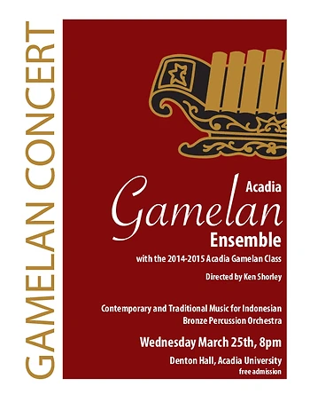Poster for Acadia Gamelan in Concert