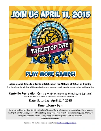 Poster for International TableTop Day