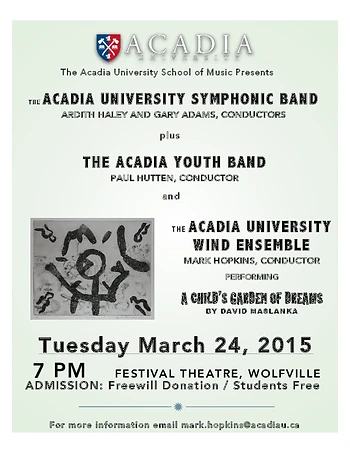 Poster for Acadia Symphonic Band, Wind Ensemble & Youth Band