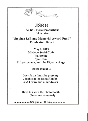Poster for Stephen LeBlanc Memorial Award Fund