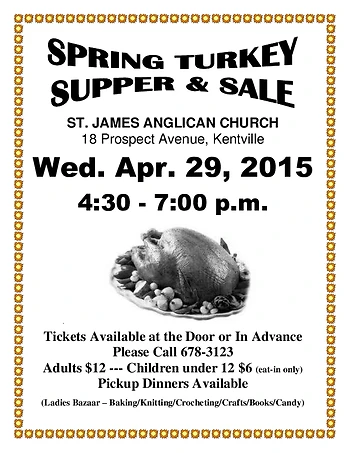 Poster for Spring Turkey Supper & Sale