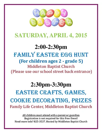 Poster for Family Easter Egg Hunt