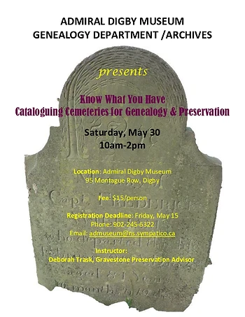 Poster for Cataloguing Cemeteries for Genealogy and Preservation