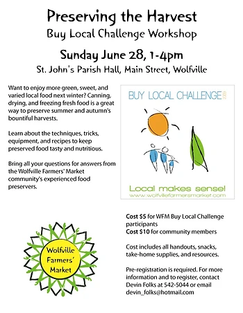 Poster for Preserving the Harvest Buy Local Challenge Workshop