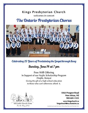 Poster for The Ontario Presbyterian Chorus