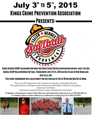 Poster for Fallen Heroes Softball Tournament