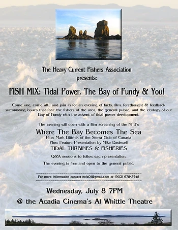 Poster for Fish Mix: Tidal Power, the Bay of Fundy, & You