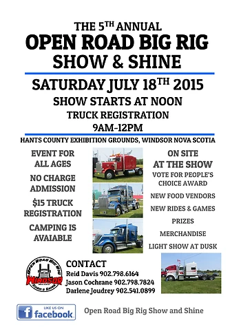 Poster for Open Road Big Rig Show n' Shine