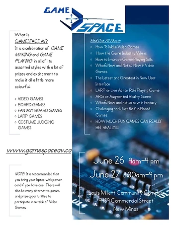 Poster for Game Space Annapolis Valley