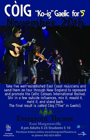 Poster for CÒIG (“Ko-ig”. Gaelic for ‘5’)