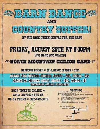 Poster for Barn Dance and Country Supper!