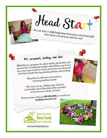 Poster for Head Start through the Arts