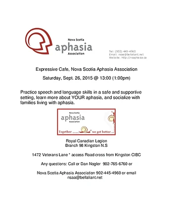 Poster for Nova Scotia Aphasia Association