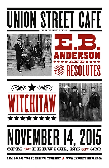 Poster for E.B. Anderson & The Resolutes, Witchitaw