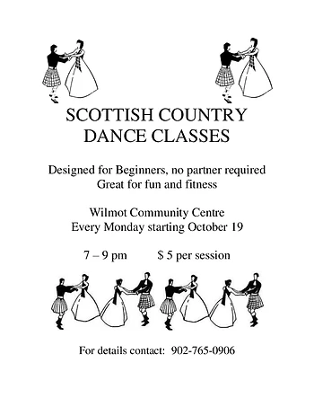 Poster for Scottish Country Dance Classes