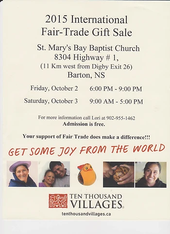 Poster for Ten Thousand Villages Sale