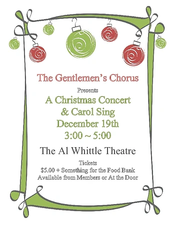 Poster for The Gentlemen's Chorus Christmas Concert & Carol Sing
