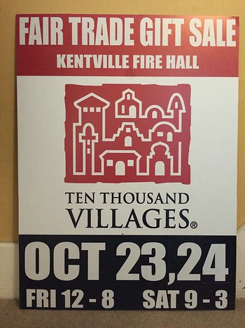 Poster for Ten Thousand Villages Fair Trade Gift Sale