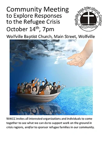 Poster for Community Meeting - the Refugee Crisis