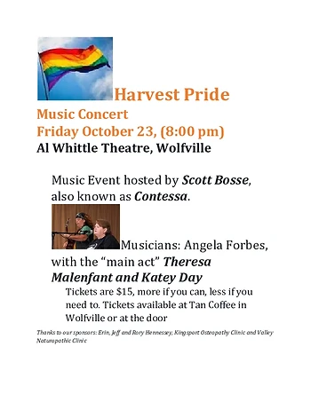 Poster for Harvest Pride Concert