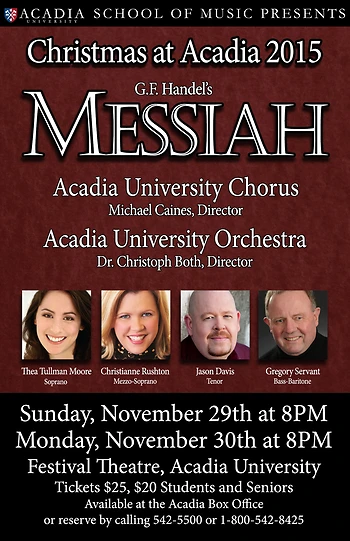 Poster for Handel's Messiah