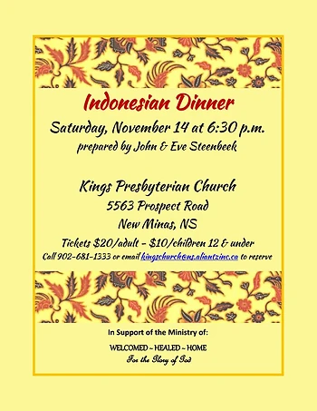 Poster for Five Course Indonesian Dinner 
