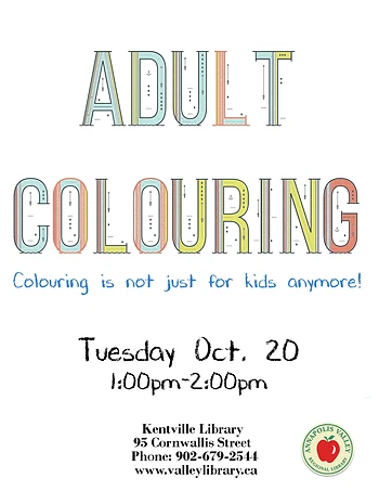 Poster for Adult Colouring, The New Craze!