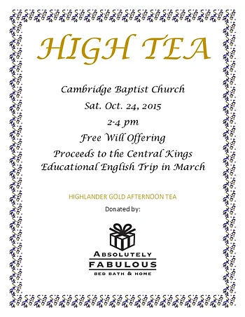 Poster for English High Tea