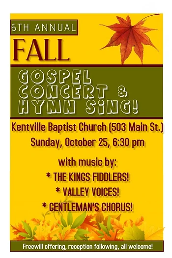 Poster for Fall Gospel Concert & Hymn Sing