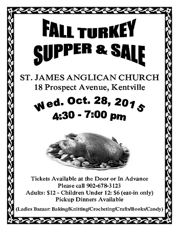 Poster for Fall Turkey Dinner & Sale