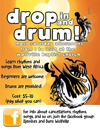 Poster for Drop in and Drum!