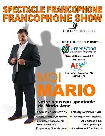 Poster for Francophone Show Mario Jean