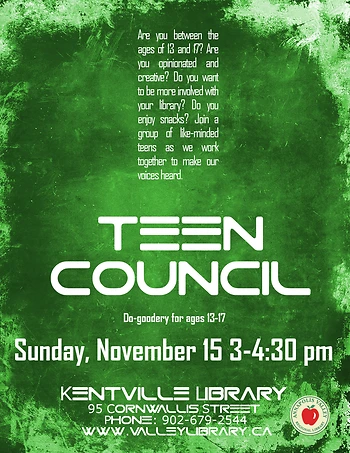 Poster for Teen Council