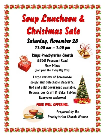 Poster for Soup Luncheon and Christmas Sale