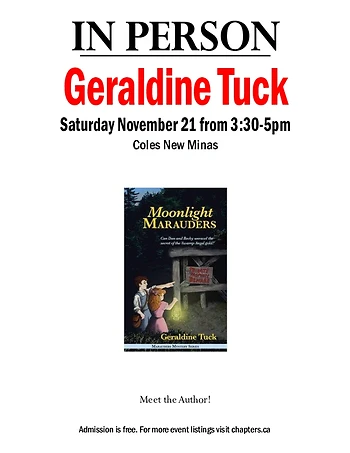 Poster for Meet the Author - Geraldine Tuck