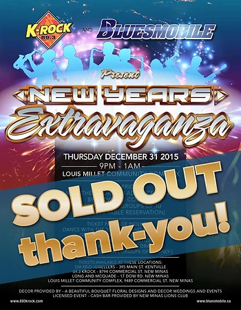 Poster for *SOLD OUT* The Bluesmobile New Years Eve Extravaganza
