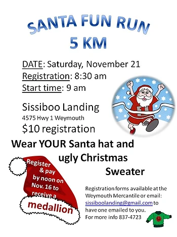 Poster for 5km Santa Fun Run