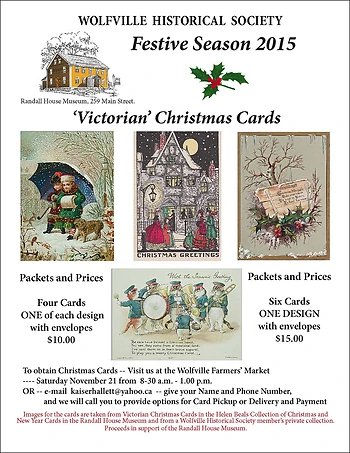 Poster for Wolfville Historical Society