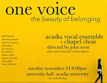 Poster for Acadia Vocal Ensemble & The Chapel Choir