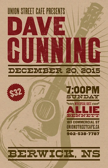 Poster for Dave Gunning with Allie Bennett