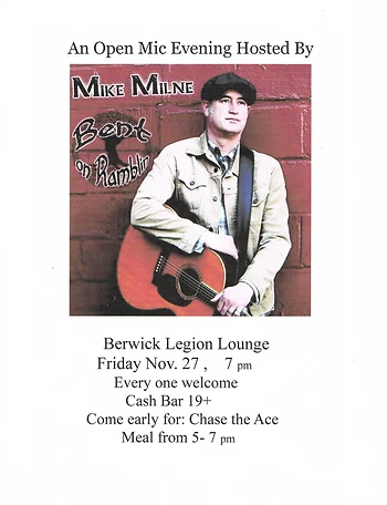 Poster for Open Mic with Mike Milne