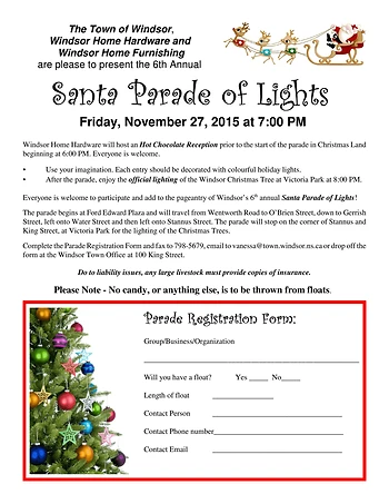 Poster for Santa Parade of Lights