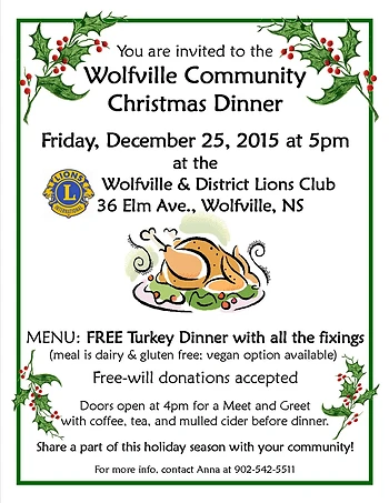 Poster for Community Xmas Dinner
