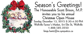 Poster for Scott Brison Christmas Open House