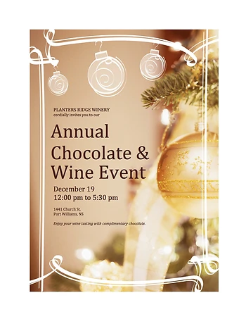 Poster for Chocolate & Wine Pairing Event