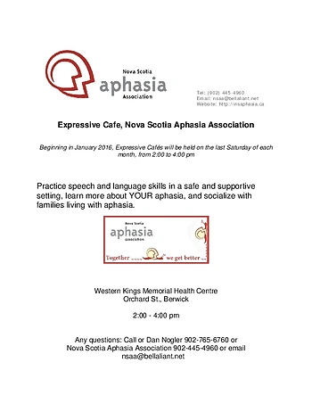 Poster for Aphasia Communication Group