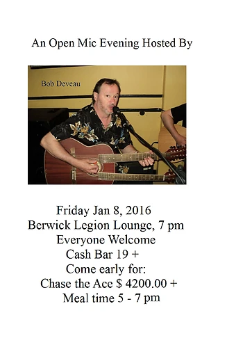 Poster for Open Mic Hosted By Bob Deveau