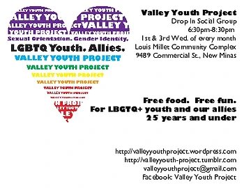 Poster for Valley Youth Project Drop In